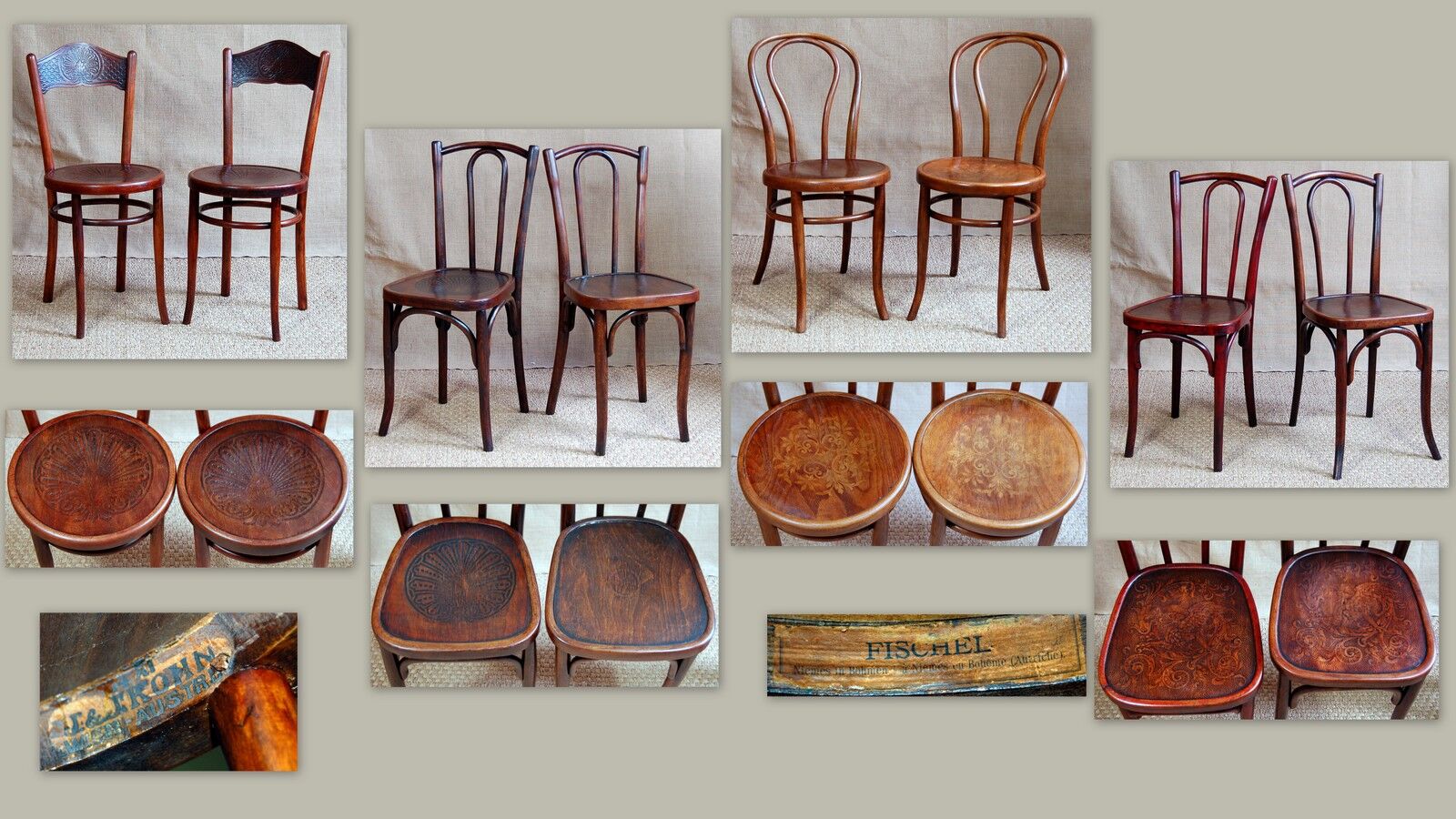 Lot 8 bistro chairs early 20th century