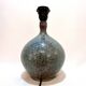 Vintage stoneware lamp by Alain Blanchard, 1970s, fern, rope shade