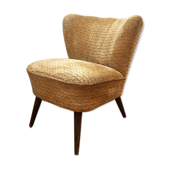 Fauteuil cocktail vintage en velours