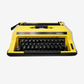 Machine à écrire olympia dactylette yellow cab révisée ruban neuf