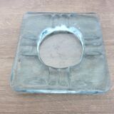 Ashtray signed Schneider France in blue crystal