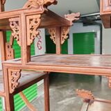 Bibliothèque chinoise Collectible Décorative en bois exotique