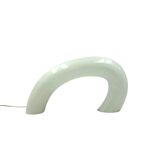 Lampe sculpturale en verre de Murano blanc, Barbini Italie 1970