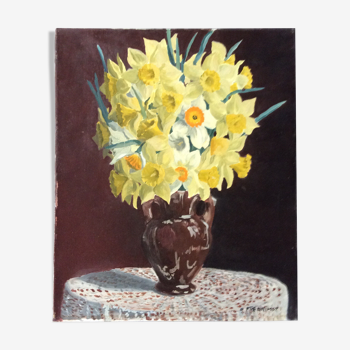 Peinture à l’huile "Bouquet de Jonquilles"