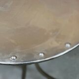 Side table industrial style riveted steel 1980