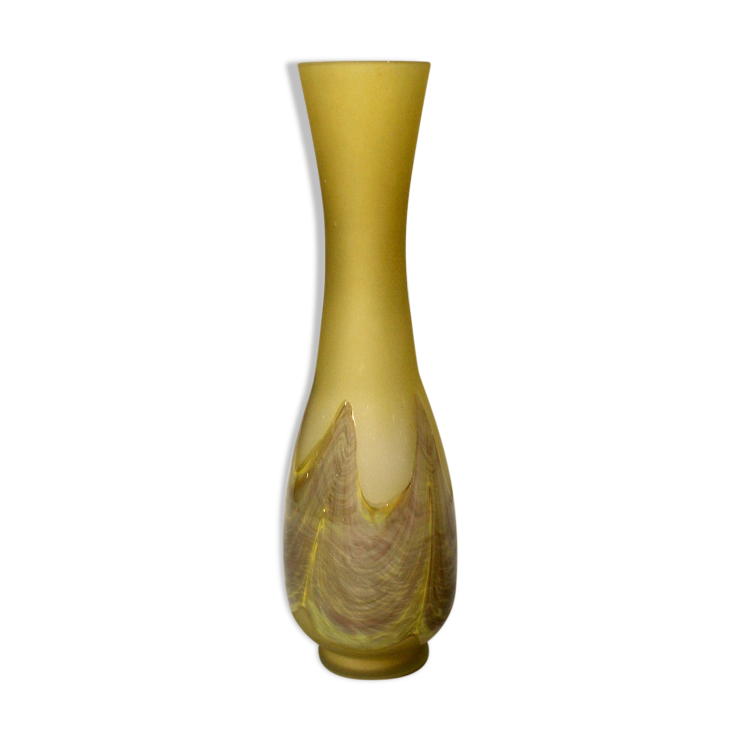 Long neck glass paste vase