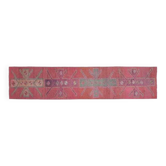 Tapis couloir vintage turc fait main en laine et coton rose des années 1970 76x344