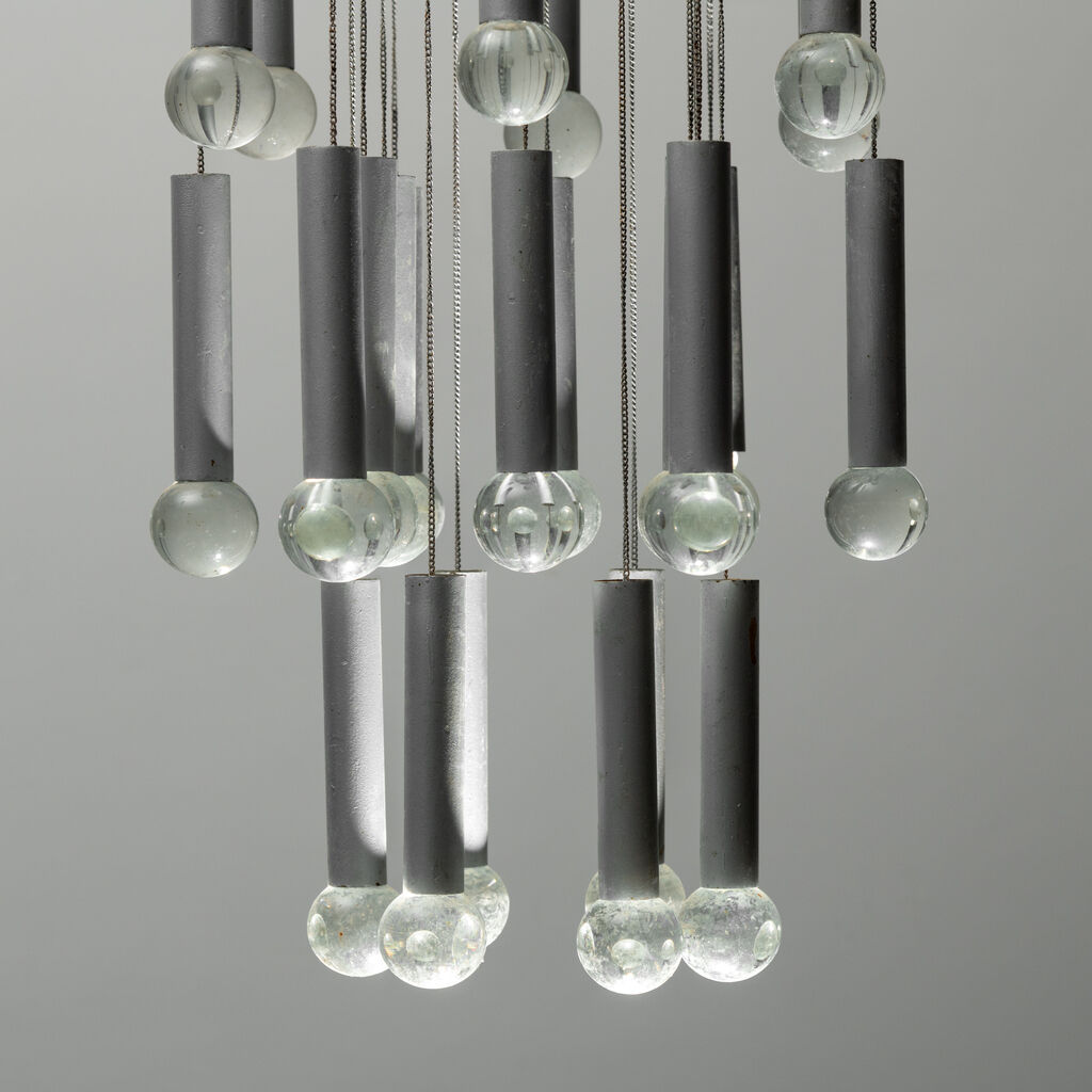 Chandelier 8 lights 24 pendants sciolari 70s vintage modern