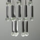 Chandelier 8 lights 24 pendants sciolari 70s vintage modern