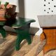 2 vintage wooden bar stools