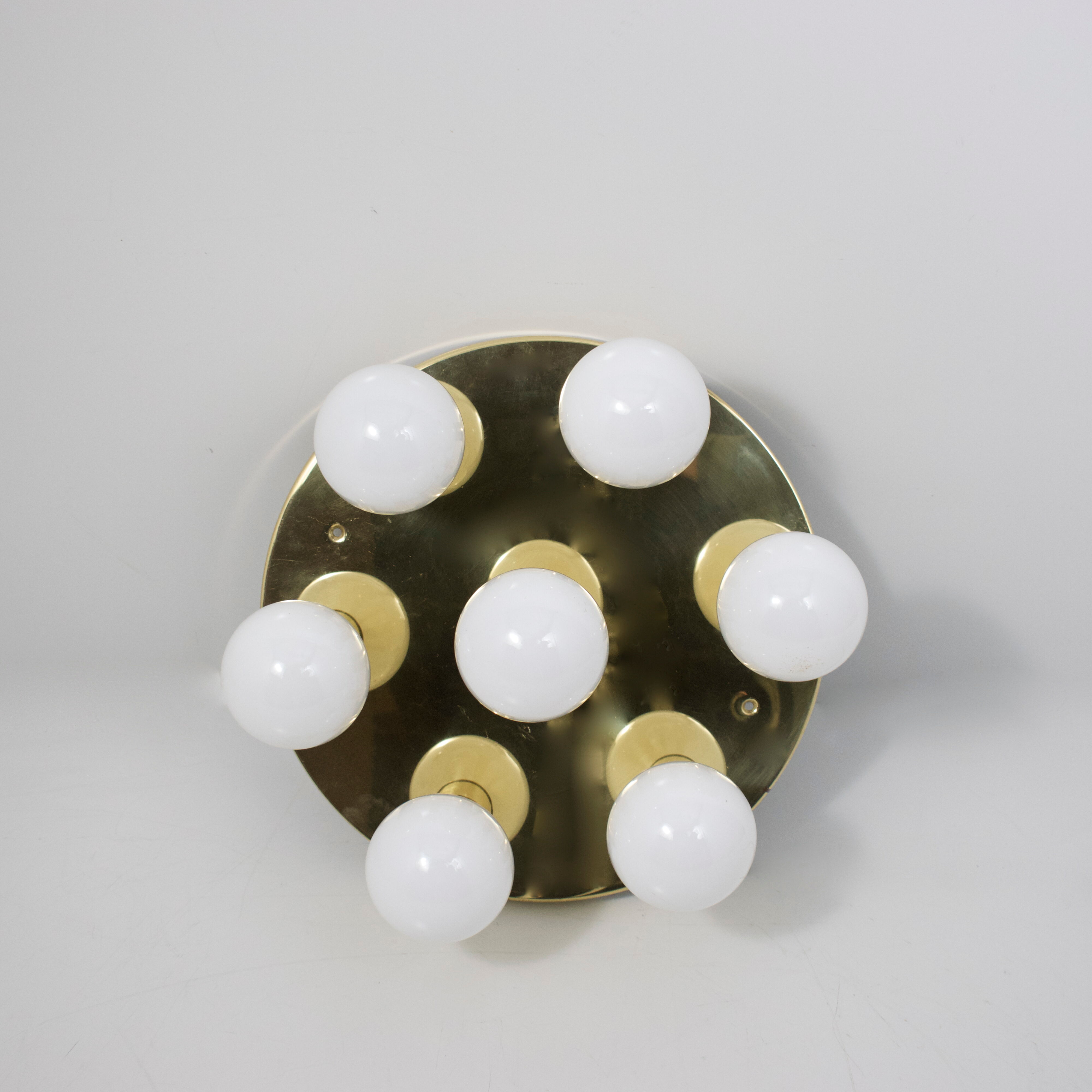 Brass ceiling of Selken, 7-light sputnik, vintage,1970