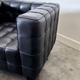 Wittmann Kubus Leather Armchair by Josef Hoffmann, 1980s