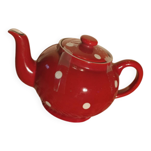 Théière vintage rouge - pois