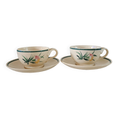 2 Gien tea cups and saucers