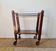 Vintage wooden and metal side table | Retro rolling cart