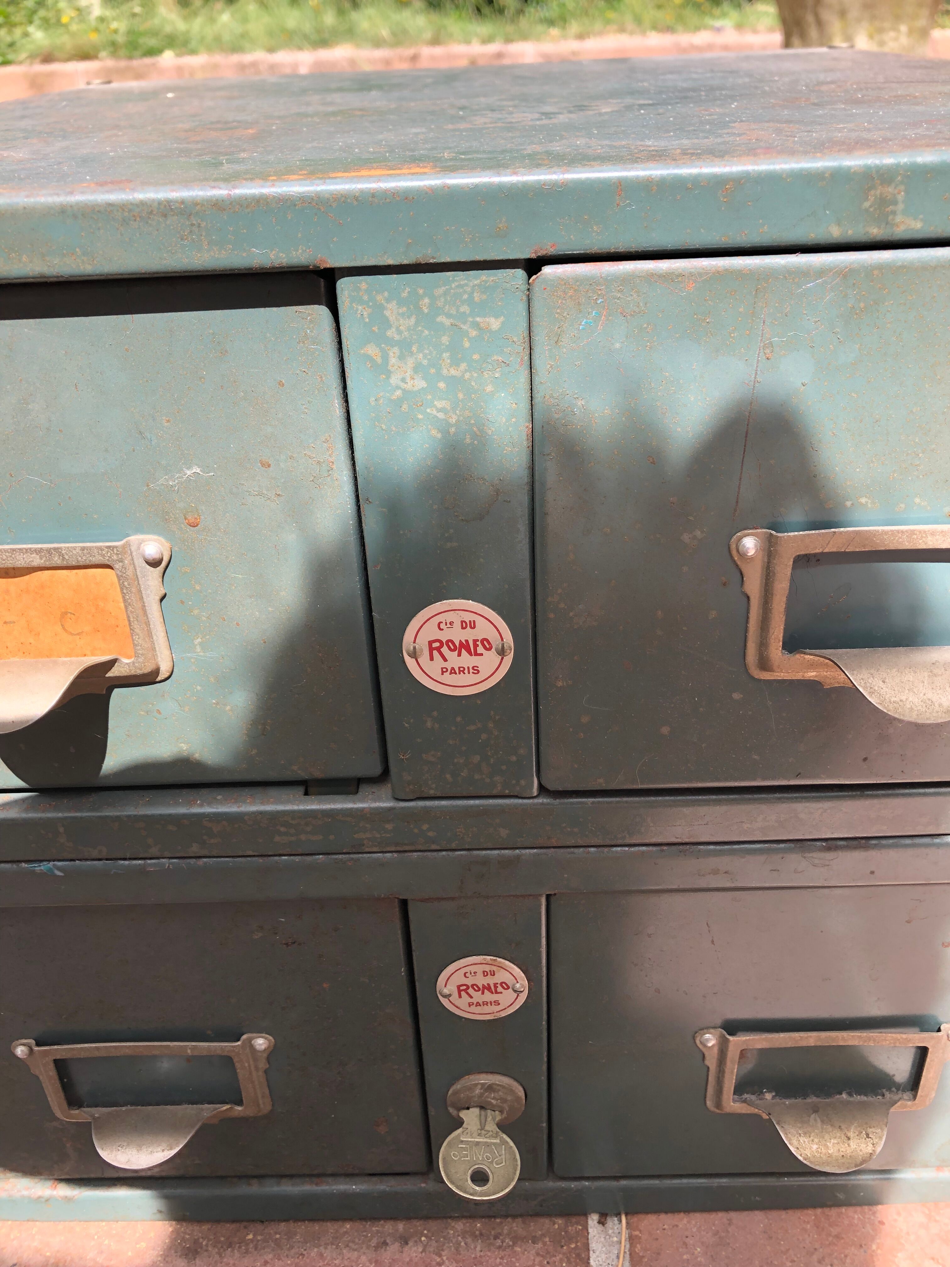 Metal boxes with drawers