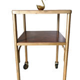 Vintage rolling side table 50 wood and metal