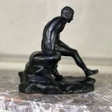 Hermès at rest, black patinated bronze after the antique.