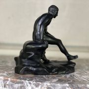 Hermès at rest, black patinated bronze after the antique.