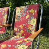 60s floral camping folding chairs