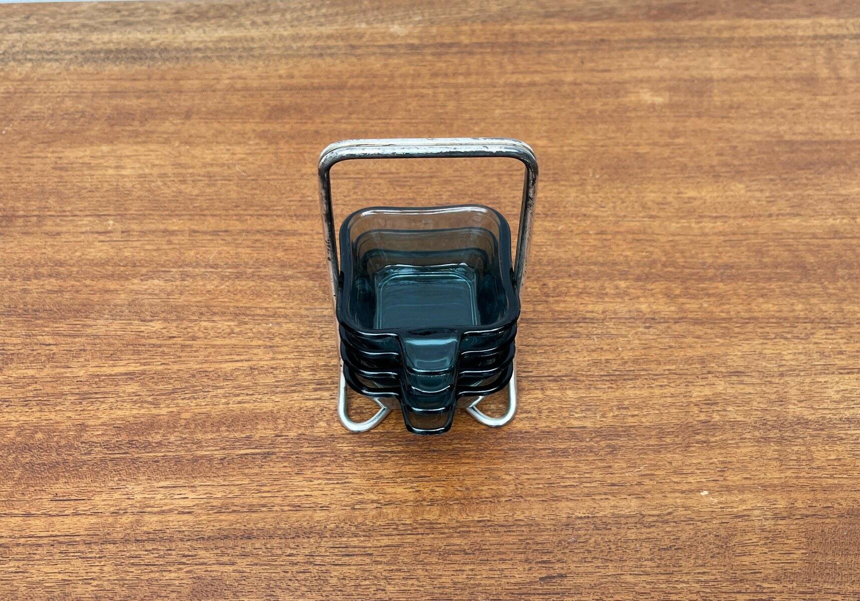 Stackable German ashtrays from the mid-century by Wilhelm Wagenfeld for WMF, 1960s, set of 5.