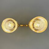 Vintage ceiling lamp with two amber shades