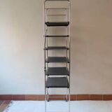 90s chrome metal bookcase shelf