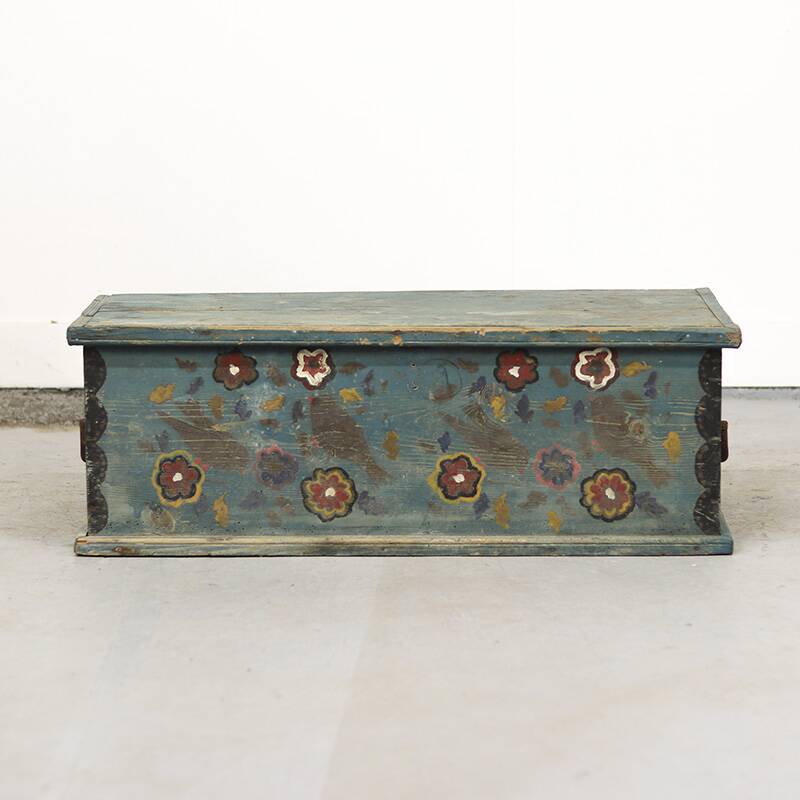 Painted Folk Art Marriage Chest