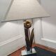 Lampe ancienne vintage métal chromé et bronze doré