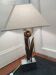 Vintage antique lamp in chrome metal and gold bronze.