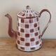 Enamelled coffee maker 20s, brown checkerboards