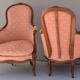 Pair of Louis XV period bergeres in walnut