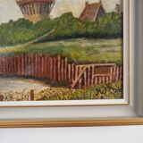 Painting „The Windmill above the Marina”, Scandinavian design, 1970s