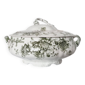 Soupière en porcelaine anglaise Doulton Brurslem avec motif de rose et Waratah, 1920