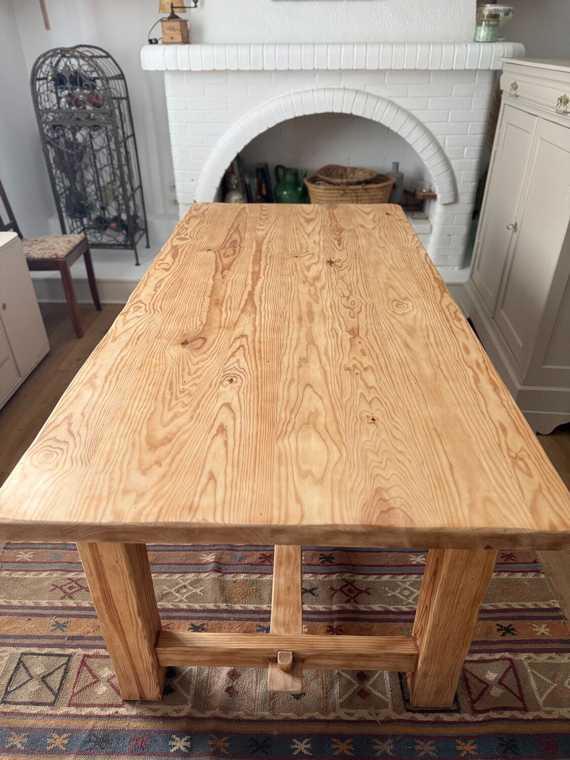 Large farmhouse table in solid ash