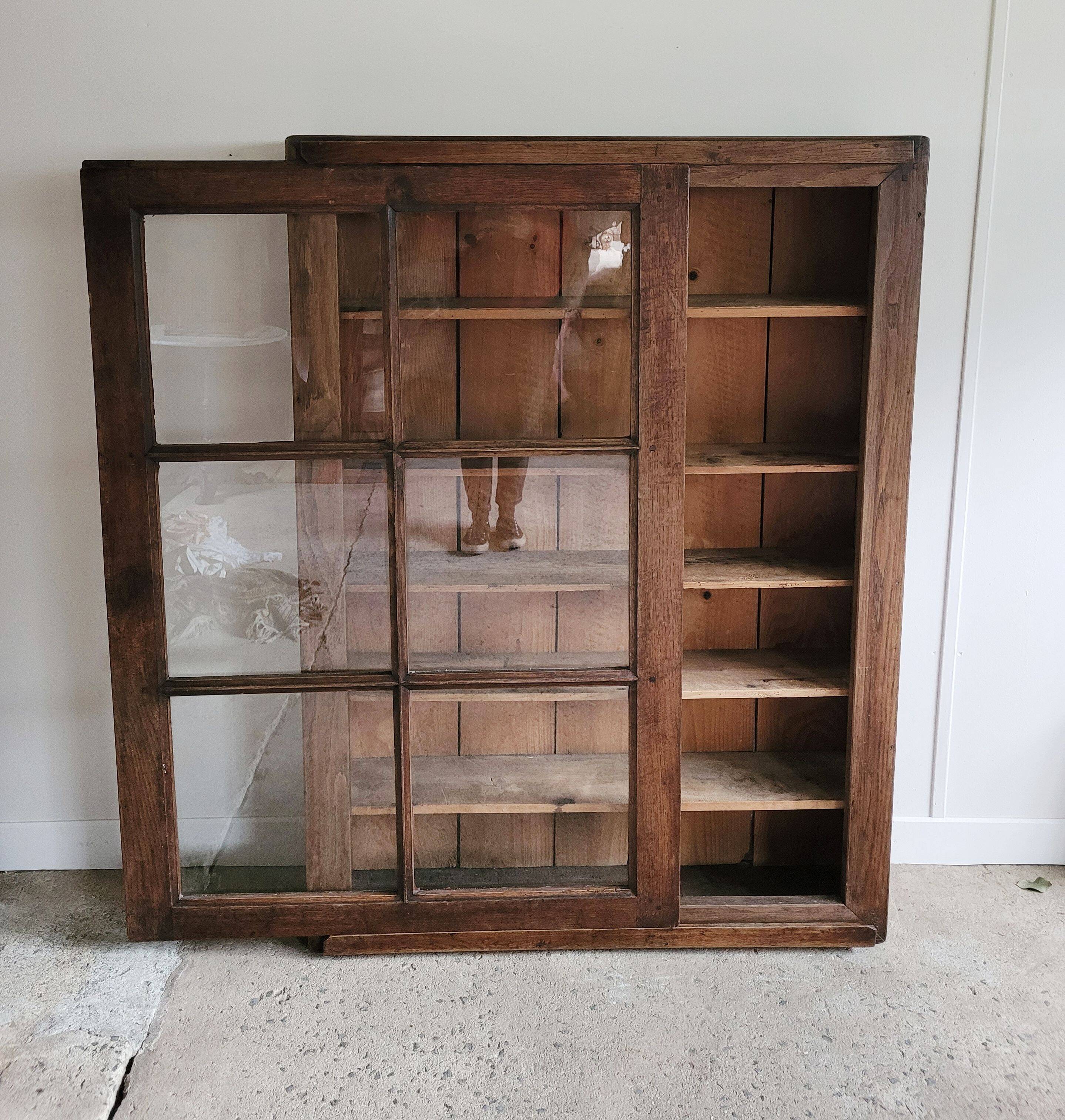 Old glass bookcase