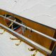 Vintage teak wall coat rack with mirror