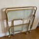 Brass and glass trolley from the 70s, foldable, perfect condition