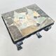 Cast iron & slate stone side table | 1960s