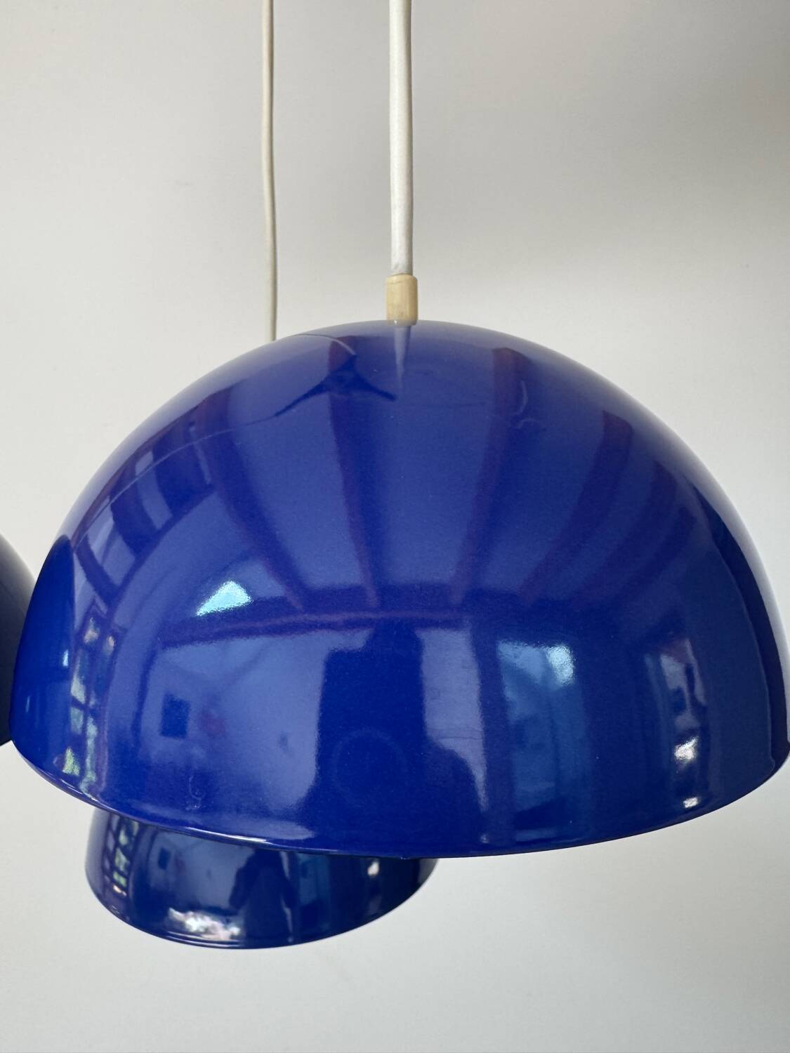 5 Blue Flower Pots by Verner Panton produced by Louis Poulsen