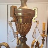 Lucien Gau, bronze worker since 1860 - Bronze chandelier with crystal pendants