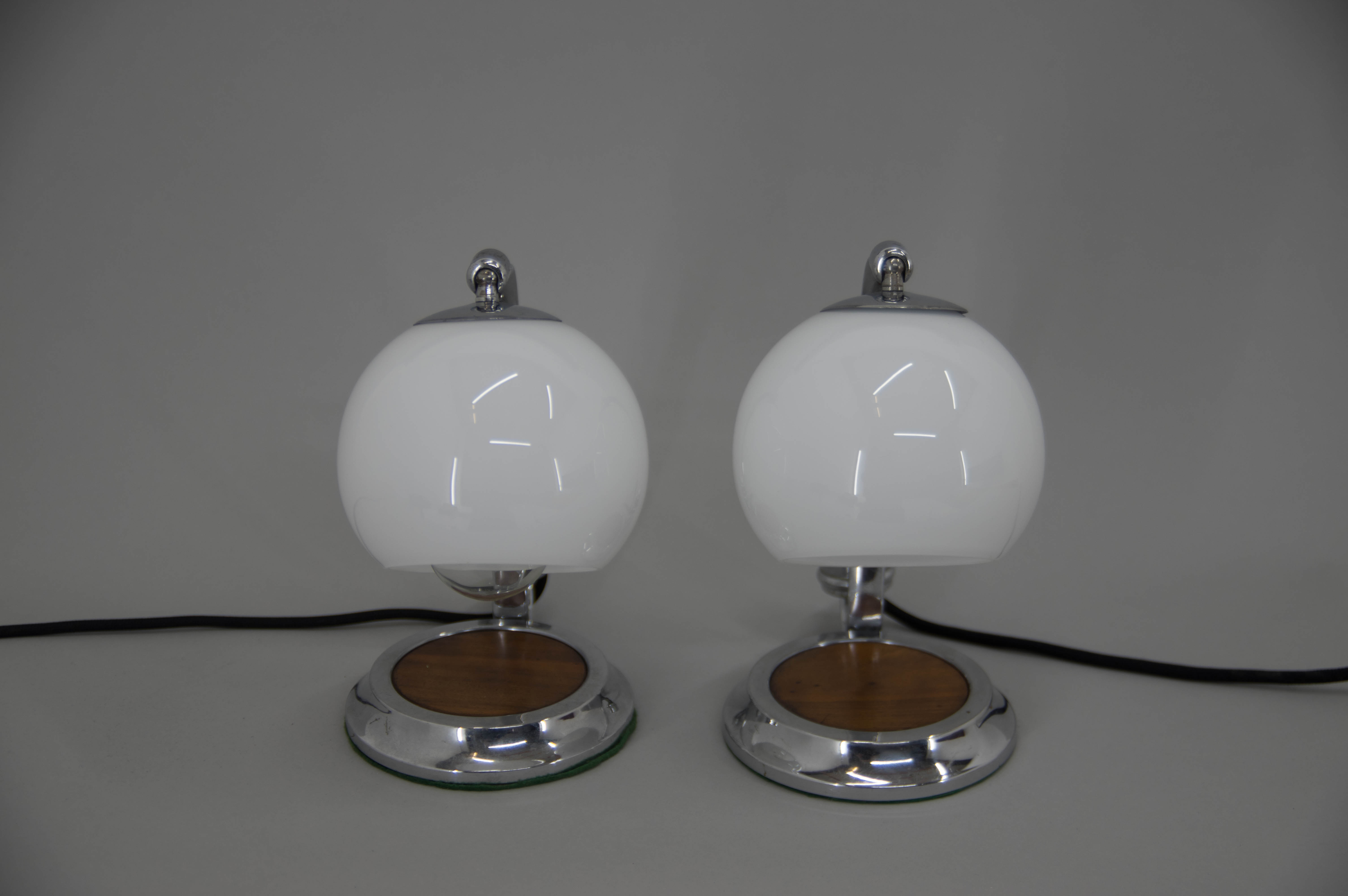 Set of two art deco table lamps, 1930s