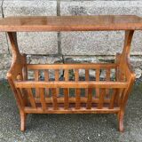 Magazine rack, side table, wood, vintage, 60s