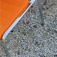 Set of 6 designer chairs from the 70s orange fabrics and chrome tubes