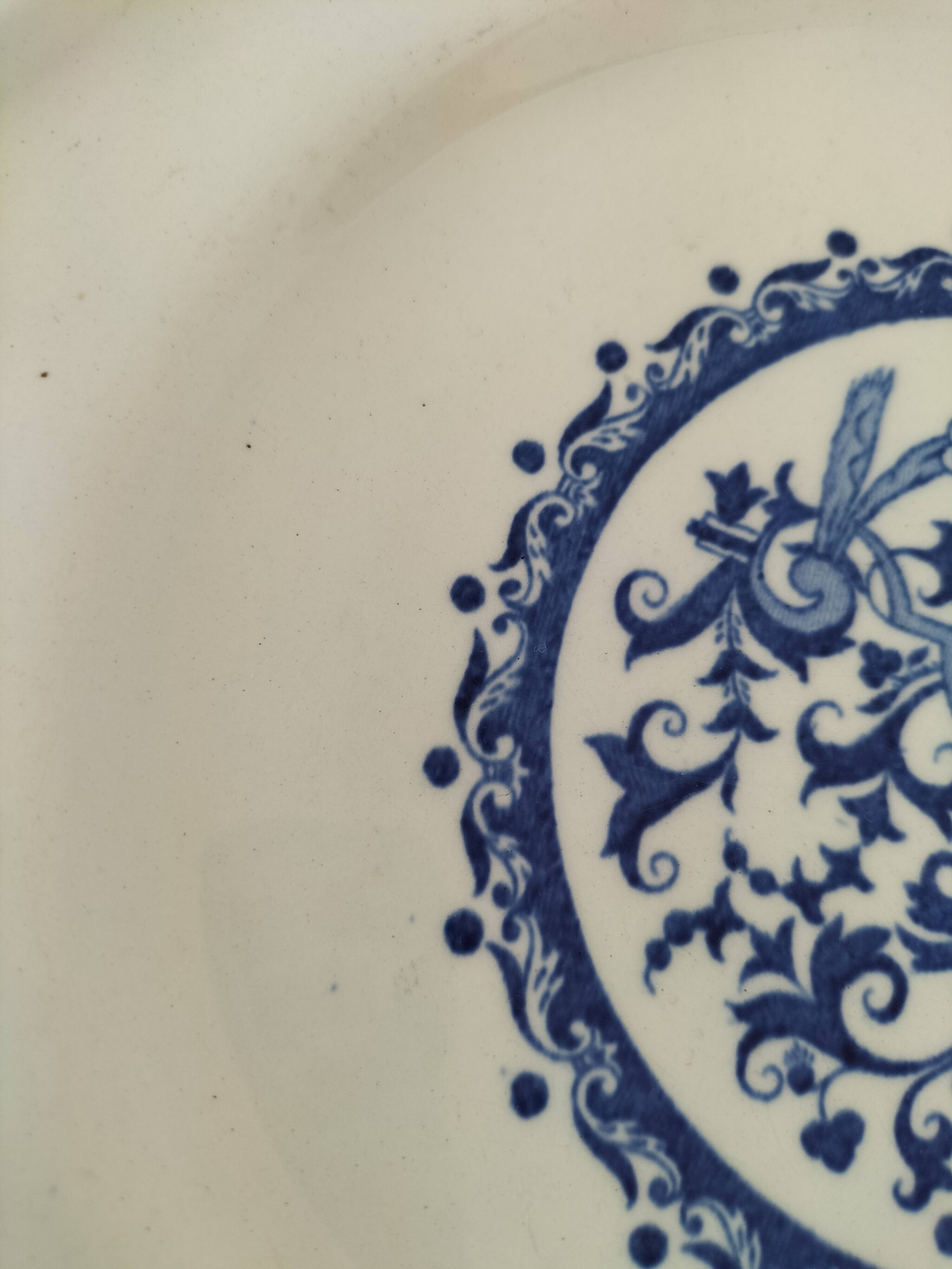 Gien plate – Rouen decor with tapered valances – Old stamp 1920