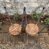 Vintage stackable stools Formica beige 1960