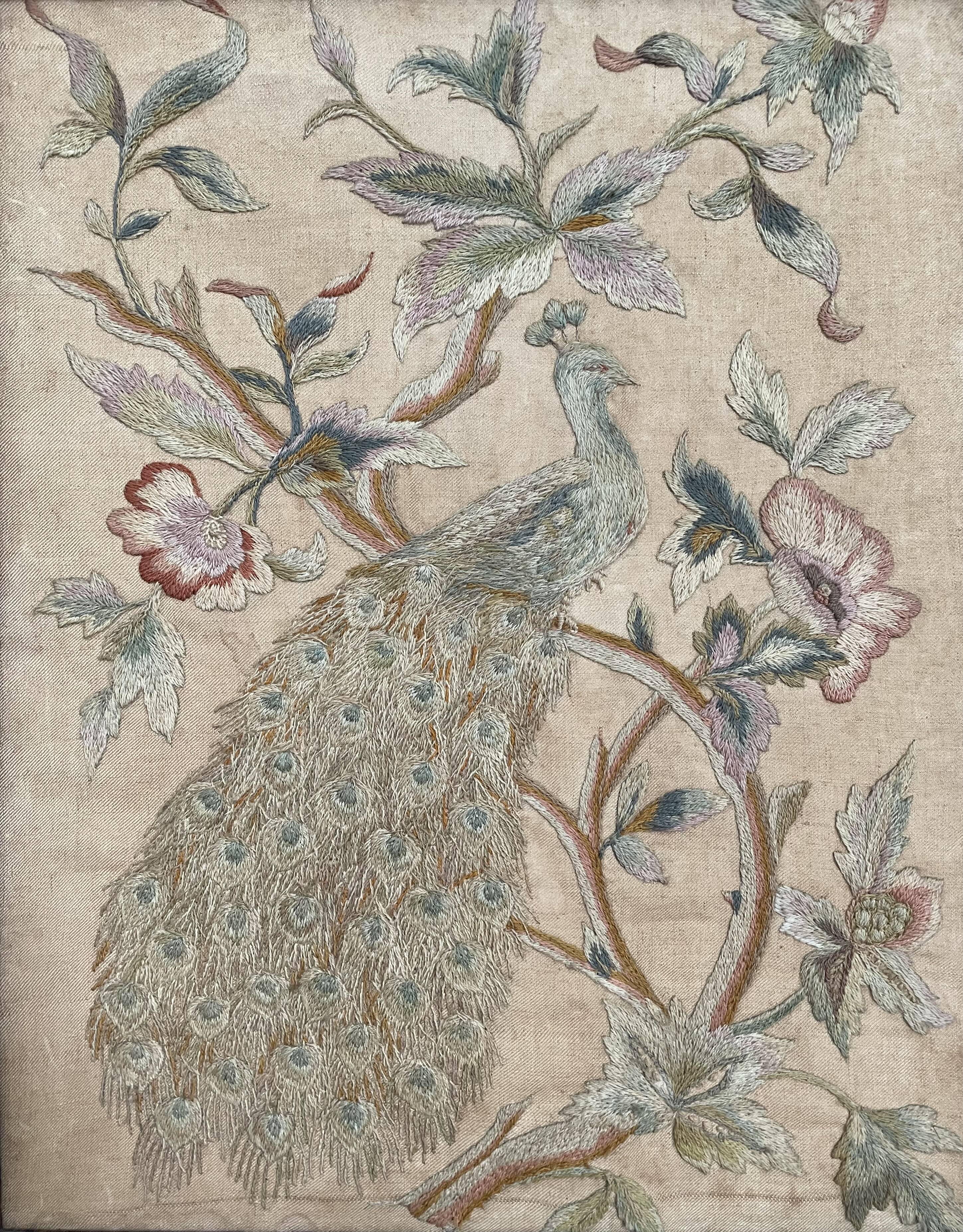 Antique fireplace screen in tapestry and mahogany