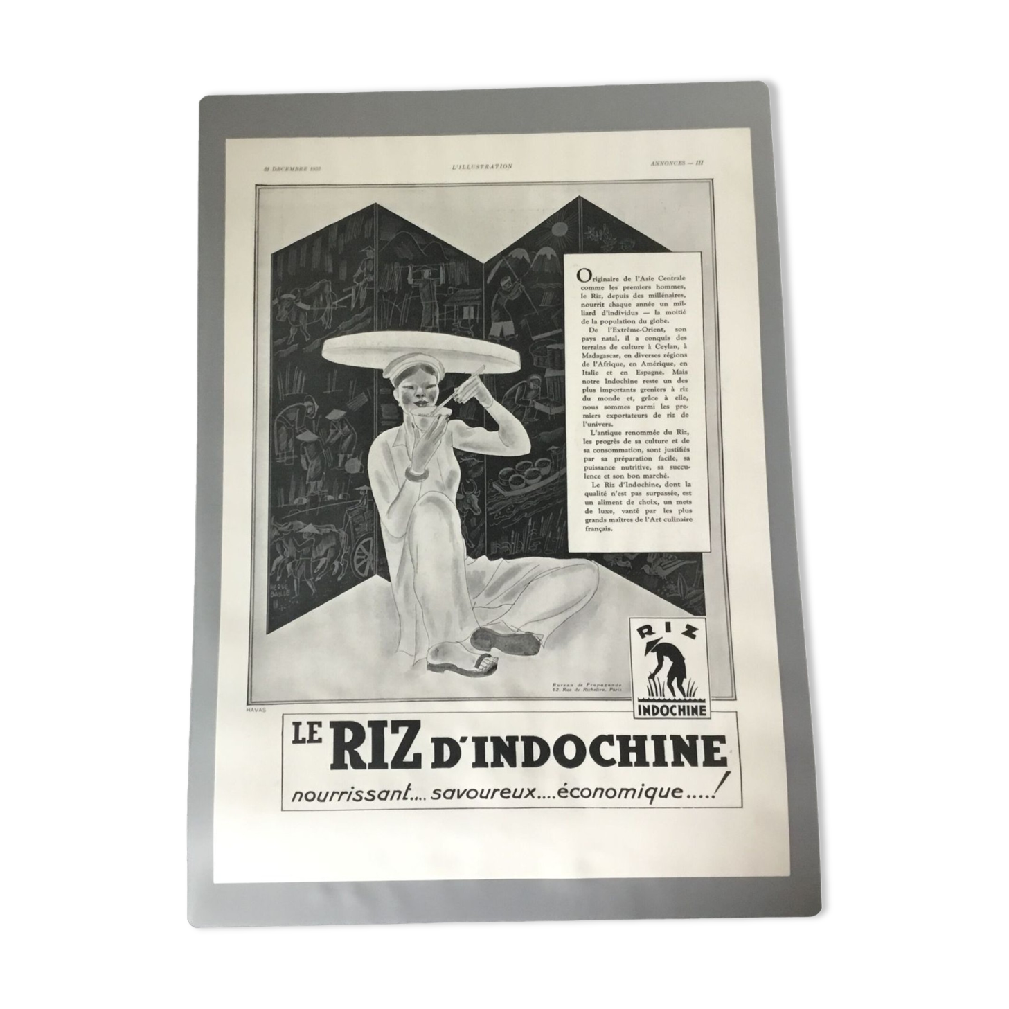 Vintage advertising to frame Indochina rice