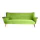 Three-seater velvet sofa, 1960s, pistachio, restored.