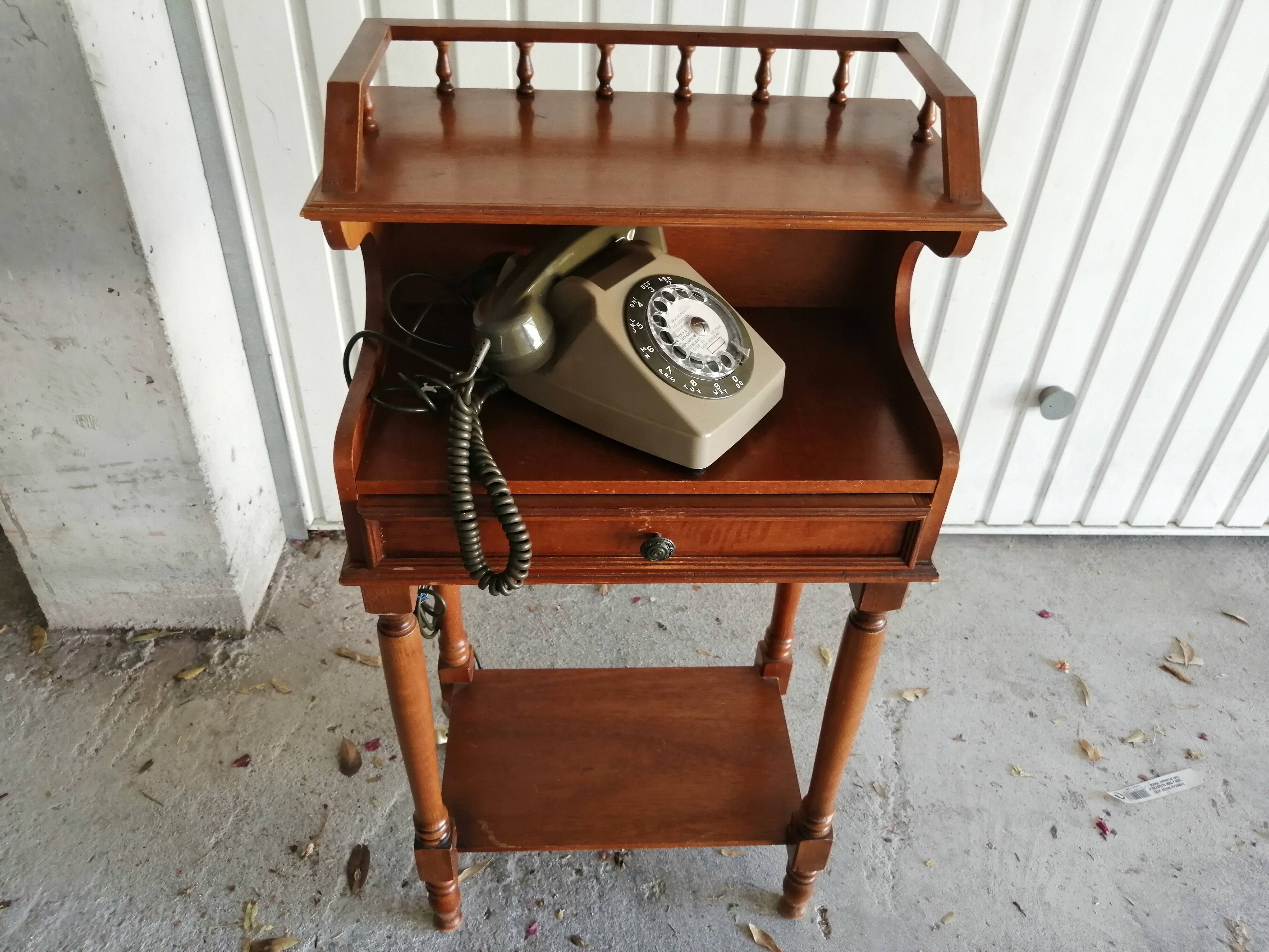 Small secretary, vintage wooden phone table